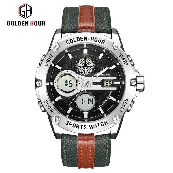 2018 new goldenhour fashion sport men's quartz watch canvas business male watches military led date men watch relogio masculino, Slivery;brown
2018 new goldenhour fashion sport men's quartz watch canvas business male watches military led date men watch relogio masculino, Slivery;brown