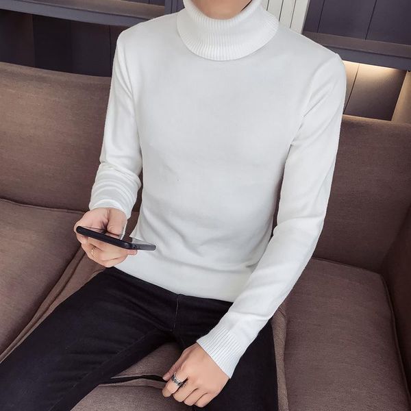 thick turtlneck cowl neck men solid color sweater streetwear knitted pullovers autumn winter clothes sweater, White;black
thick turtlneck cowl neck men solid color sweater streetwear knitted pullovers autumn winter clothes sweater, White;black