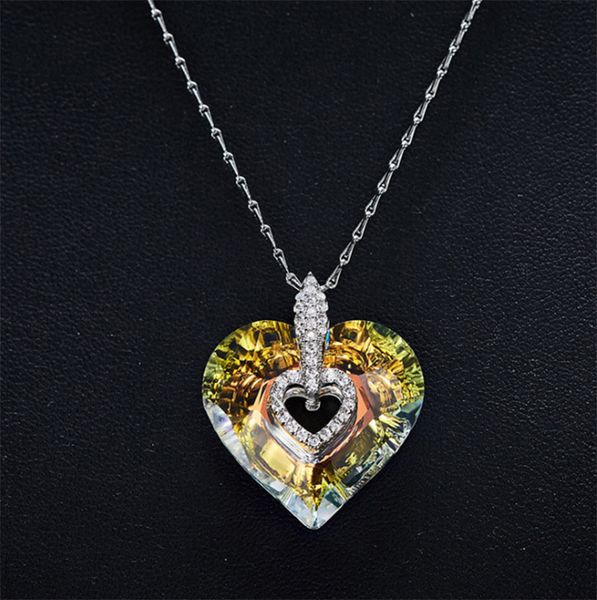 ladies fashion new crystal heart pendant necklace designer jewelry rhinestone clavicle chain copper necklace anniversary gift, Silver
ladies fashion new crystal heart pendant necklace designer jewelry rhinestone clavicle chain copper necklace anniversary gift, Silver