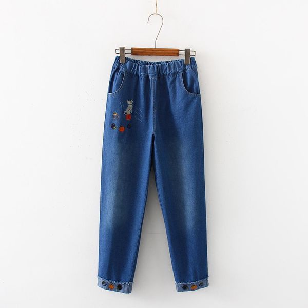 autumn japanese women sweet lolita pants cat embroidery harajuku elastic waist teen girls preppy style loose casual jeans korean, Blue
autumn japanese women sweet lolita pants cat embroidery harajuku elastic waist teen girls preppy style loose casual jeans korean, Blue