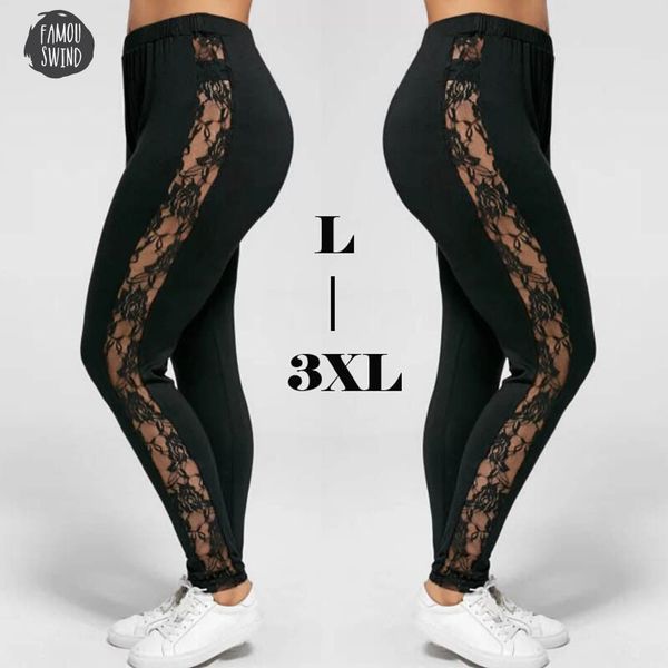 size leggings plus women holllow out pants high waist bandage insert sheer leggings viscose elastane, Black
size leggings plus women holllow out pants high waist bandage insert sheer leggings viscose elastane, Black