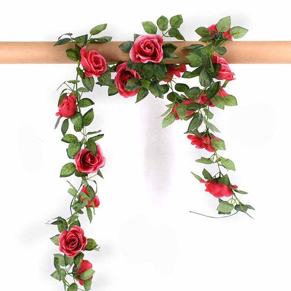 artificial flower vines wedding decor rose fake flowers rattan string garden hanging garland silk fake flower plants with leaf
artificial flower vines wedding decor rose fake flowers rattan string garden hanging garland silk fake flower plants with leaf