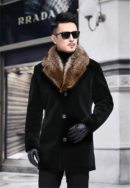 men winter coats designer thick men long sleeve lapel neck single breasted mens blends casual male outerwear, Black
men winter coats designer thick men long sleeve lapel neck single breasted mens blends casual male outerwear, Black