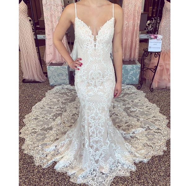 lace mermaid wedding dresses with spaghetti straps hochzeitskleider plus size wedding dress bridal gowns abiti da sposa sirena bride gown, White
lace mermaid wedding dresses with spaghetti straps hochzeitskleider plus size wedding dress bridal gowns abiti da sposa sirena bride gown, White