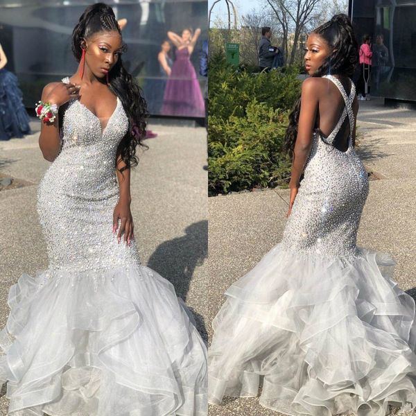 luxury beaded african evening dresses with ruffles train backless shiny sequins mermaid prom dress robes de soirée, Black;red
luxury beaded african evening dresses with ruffles train backless shiny sequins mermaid prom dress robes de soirée, Black;red