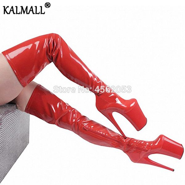 kalmall fetish runway black white red leather pole dancing shoes zip 20cm stiletto high heels long platform over knee boots
kalmall fetish runway black white red leather pole dancing shoes zip 20cm stiletto high heels long platform over knee boots