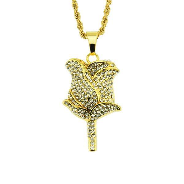 new hip hop rose flower pendant necklaces with rope chain iced out cubic zircon bling men jewelry ing, Silver
new hip hop rose flower pendant necklaces with rope chain iced out cubic zircon bling men jewelry ing, Silver