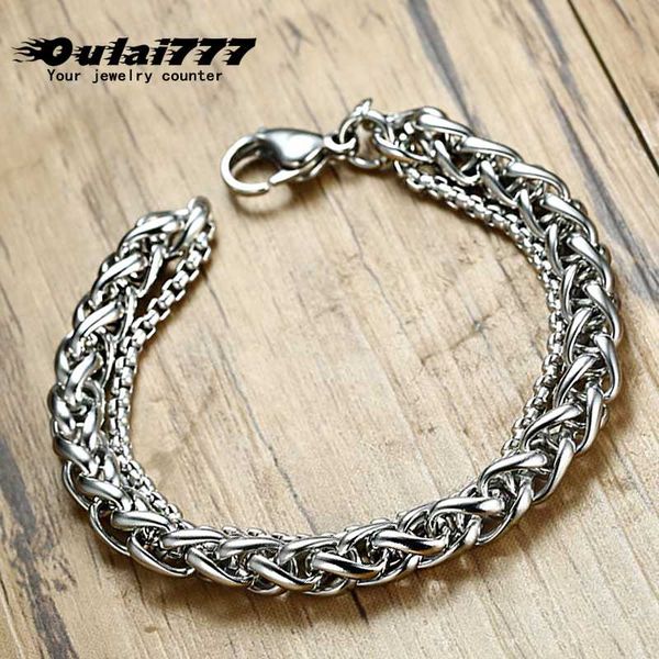 oulai777 chain on hand stainless steel charm double bracelet silver gifts for a men accessories hip hop rock bracelets jewelry, Black
oulai777 chain on hand stainless steel charm double bracelet silver gifts for a men accessories hip hop rock bracelets jewelry, Black