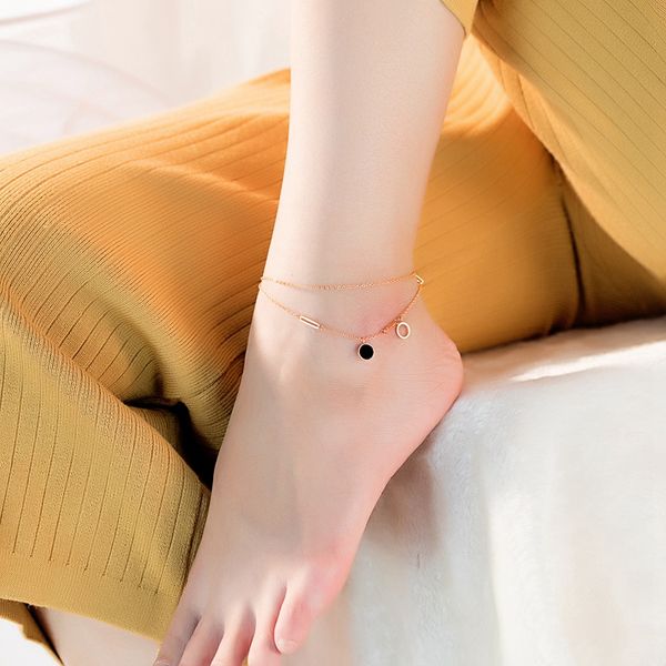 simple round double layer design geometric circle anklet stainless steel gold foot chain, Red;blue
simple round double layer design geometric circle anklet stainless steel gold foot chain, Red;blue