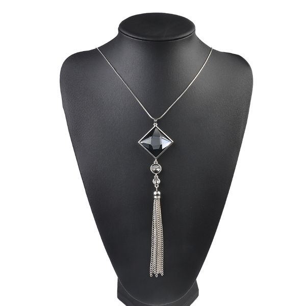 fashion women girl choker classic necklace square stone tassel pendants long section sweater chain necklaces jewelry, Silver
fashion women girl choker classic necklace square stone tassel pendants long section sweater chain necklaces jewelry, Silver