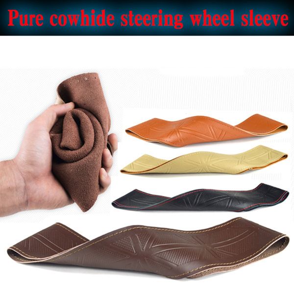 car steering wheel cover soft anti slip 100% cowhide braid leather handsewn car steering wheel sleeve 38cm interior accessories
car steering wheel cover soft anti slip 100% cowhide braid leather handsewn car steering wheel sleeve 38cm interior accessories