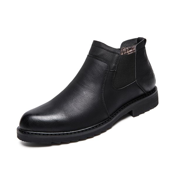 fashion new leather boots outdoor wedding shoes men brand comfortable 2019 fashion breathable shoes men leather autumn boots, Black 
fashion new leather boots outdoor wedding shoes men brand comfortable 2019 fashion breathable shoes men leather autumn boots, Black