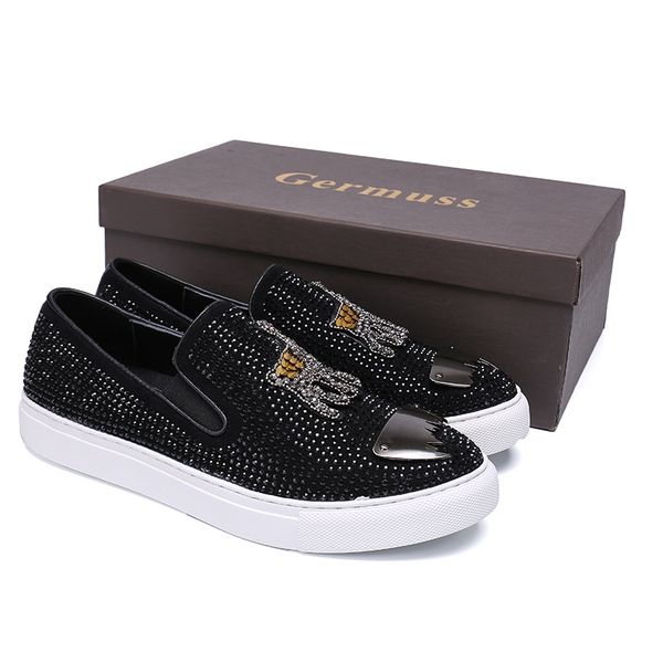 animal prints designer deer embroidery rhinestone men loafers fashion male nightclub party shoes zapatos de novio casualshoes0020 s01, Black
animal prints designer deer embroidery rhinestone men loafers fashion male nightclub party shoes zapatos de novio casualshoes0020 s01, Black