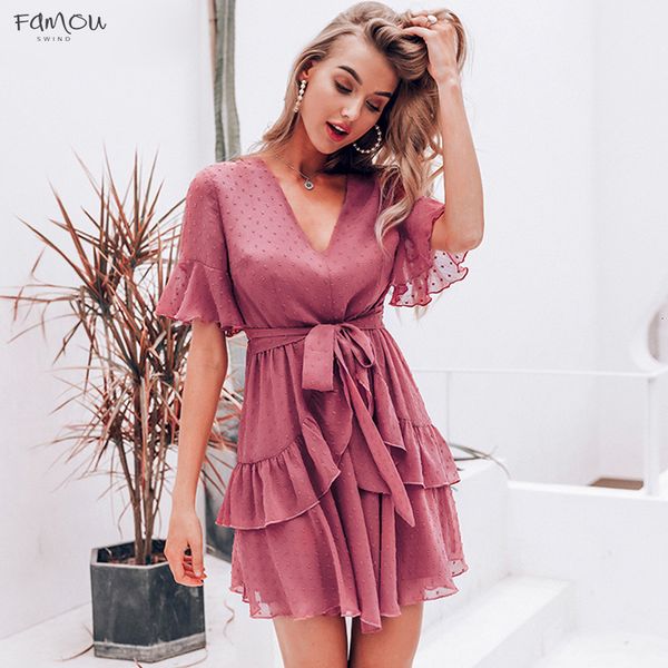 Sexy V-Neck Polka Dot Women Dress Summer Style Layer Ruffle Chiffon Short Sundress Zipper Elegant Holiday Casual Dresses Vestidos 2019
Sexy V-Neck Polka Dot Women Dress Summer Style Layer Ruffle Chiffon Short Sundress Zipper Elegant Holiday Casual Dresses Vestidos 2019