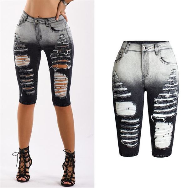hole gradient color jeans shorts pants women mid waist stretch slim ripped jeans casual denim short pants fashion pant for women, Blue
hole gradient color jeans shorts pants women mid waist stretch slim ripped jeans casual denim short pants fashion pant for women, Blue