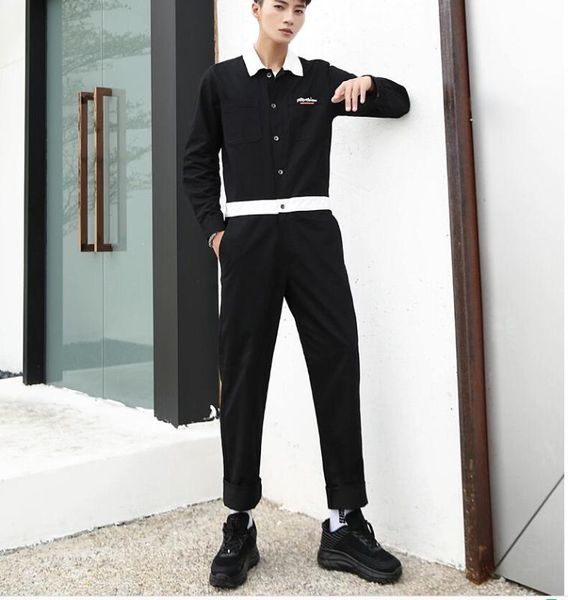 men's pants 2021 overalls jumpsuit loose long-sleeved korean trend casual hip hop costumes, Black
men's pants 2021 overalls jumpsuit loose long-sleeved korean trend casual hip hop costumes, Black