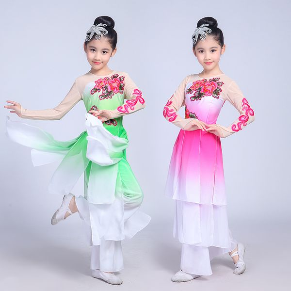 new children's classical fan dance costumes for girls modern yangko dance costumes jiangnan umbrella dance wear stage costumes, Black;red
new children's classical fan dance costumes for girls modern yangko dance costumes jiangnan umbrella dance wear stage costumes, Black;red