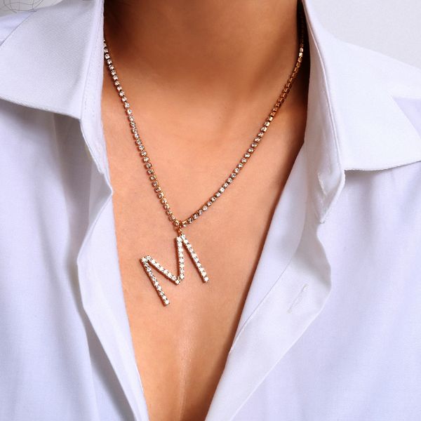 luxury crystal m/a/n letter pendant choker necklace bridal punk full rhinestone long chain clavicle necklace women jewelry, Silver
luxury crystal m/a/n letter pendant choker necklace bridal punk full rhinestone long chain clavicle necklace women jewelry, Silver