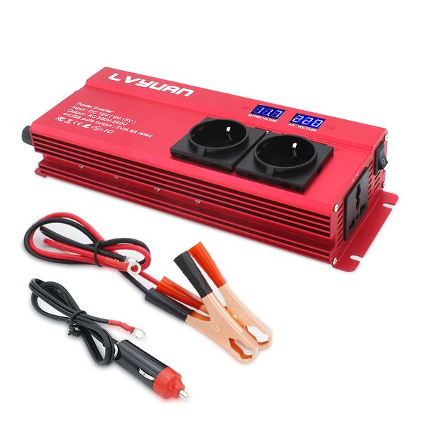 dual led 2600w dc 12v to ac 220v car power inverter charger converter adapter dc 12 to ac 230 modified sine wave 4.8a 4 usb
dual led 2600w dc 12v to ac 220v car power inverter charger converter adapter dc 12 to ac 230 modified sine wave 4.8a 4 usb