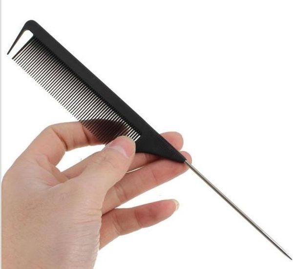 fashion black fine-tooth comb metal pin anti-static hair style rat tail comb hair styling beauty tools, Silver
fashion black fine-tooth comb metal pin anti-static hair style rat tail comb hair styling beauty tools, Silver