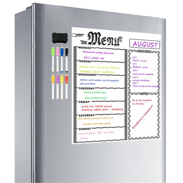 magnetic menu board kitchen fridge board with 8 color chalk markers dry erase weekly planner grocery chalkboard for refrigerator
magnetic menu board kitchen fridge board with 8 color chalk markers dry erase weekly planner grocery chalkboard for refrigerator