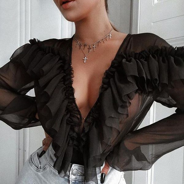 sweet women jumpsuits rompers club slim sheer ruffle dark v neck long sleeved rompers fashion womens jumpsuits, Black;white
sweet women jumpsuits rompers club slim sheer ruffle dark v neck long sleeved rompers fashion womens jumpsuits, Black;white