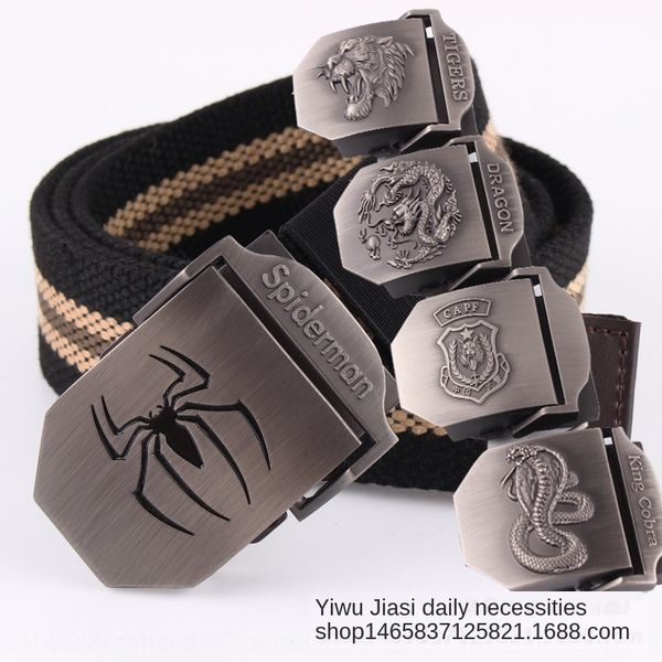 black spider-man canvas thickened and lengthened canvas woven belt outdoor all-match leisure youth belt, Black;brown
black spider-man canvas thickened and lengthened canvas woven belt outdoor all-match leisure youth belt, Black;brown