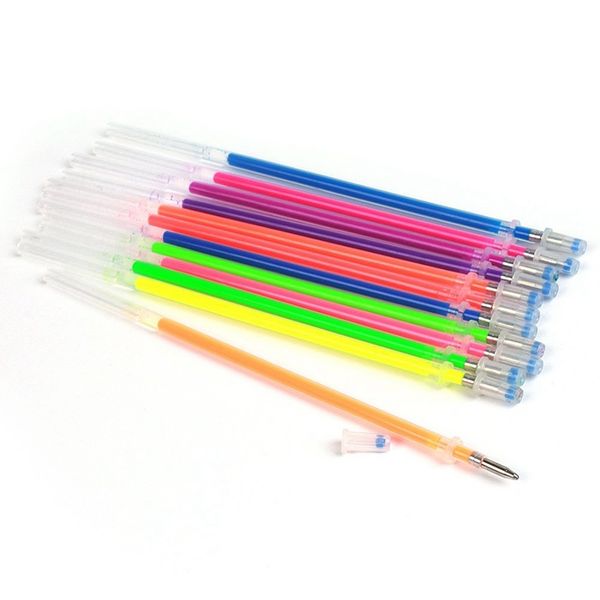 

48pcs glitter gel ink pen refills for gel pens, highlighter metallic neon styles coloring ink refills non-toxic
