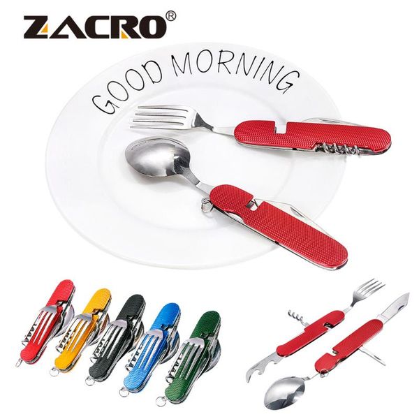 6 in 1 outdoor camping tableware stainless steel spoon fork knife bottle opener corkscrew reamer multifunction tool for camping
6 in 1 outdoor camping tableware stainless steel spoon fork knife bottle opener corkscrew reamer multifunction tool for camping
