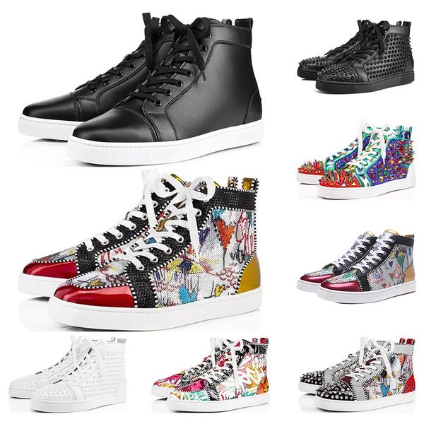 2020 new red bottoms shoes studded spikes flat sneakers men women glitter party lovers genuine leather casual rivet sneaker 35-47, Black
2020 new red bottoms shoes studded spikes flat sneakers men women glitter party lovers genuine leather casual rivet sneaker 35-47, Black