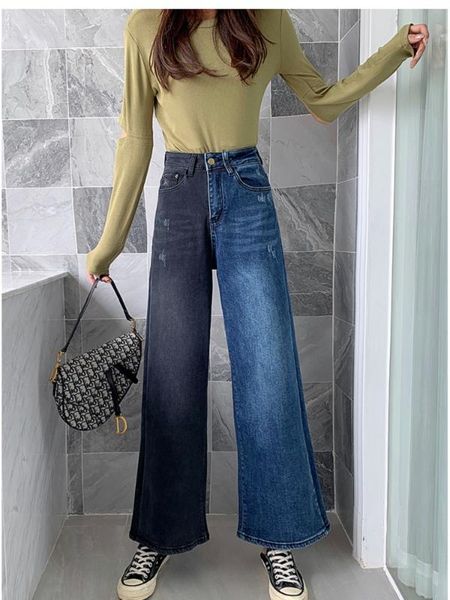 2020 new designer harajuku bf high waist blue / black color patchwork wide leg pants women denim jeans casual long trousers s~xl
2020 new designer harajuku bf high waist blue / black color patchwork wide leg pants women denim jeans casual long trousers s~xl