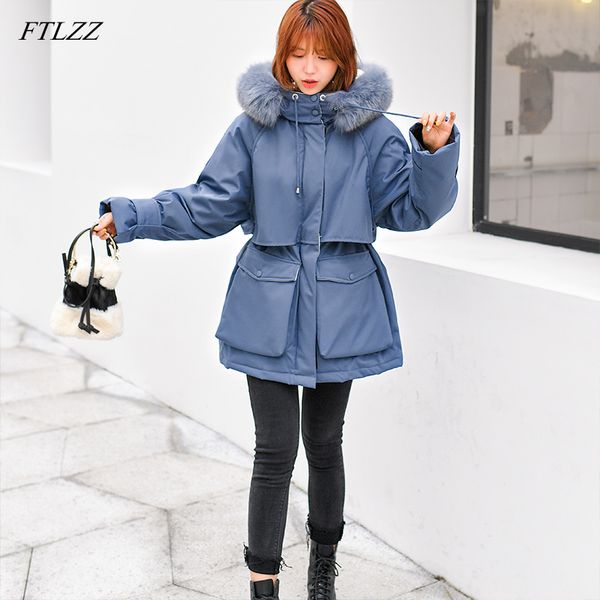 ftlzz 2019 large natural fur collar down parkas winter jacket women hooded white duck down coat female loose zipper outwear, Black
ftlzz 2019 large natural fur collar down parkas winter jacket women hooded white duck down coat female loose zipper outwear, Black