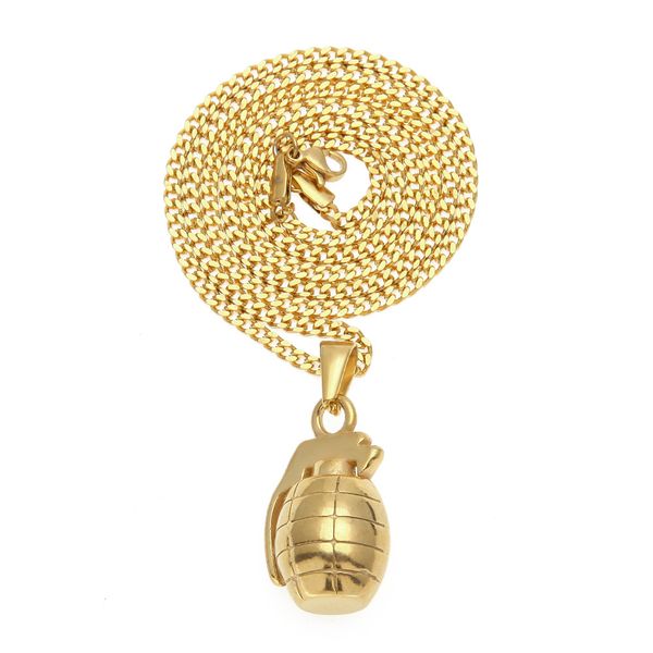 wholesale-hip hop men's personality hand grenade pendant 2 size necklace color plating accesso ries stainless steel grenade pendant, Silver
wholesale-hip hop men's personality hand grenade pendant 2 size necklace color plating accesso ries stainless steel grenade pendant, Silver