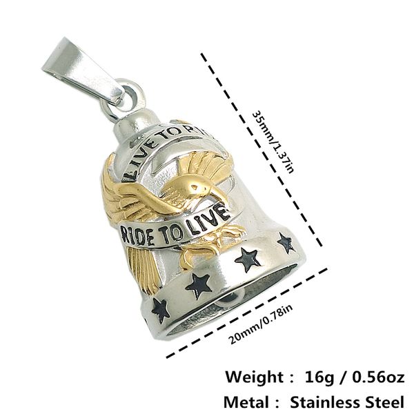 restock 316l stainless steel ride to live, live to ride cool eagle stars biker have sound ring bell pendant gift, Silver
restock 316l stainless steel ride to live, live to ride cool eagle stars biker have sound ring bell pendant gift, Silver