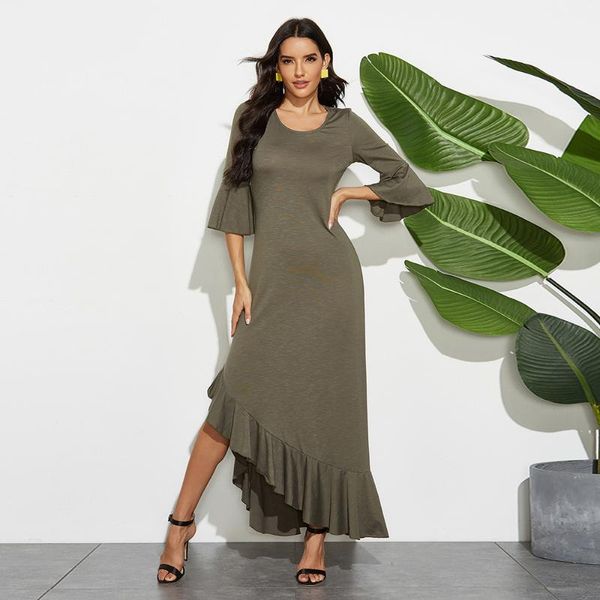 women long dress asymmetrical ruffles three quarter sleeve vestidos de fiesta vintage dress 2020 summer fashion beach style, Black;gray
women long dress asymmetrical ruffles three quarter sleeve vestidos de fiesta vintage dress 2020 summer fashion beach style, Black;gray