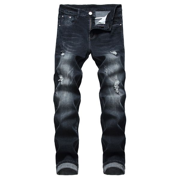 jeans men's stretchy ripped streetwear skinny biker jeans destroyed taped slim fit denim pants trousers clothes, Blue
jeans men's stretchy ripped streetwear skinny biker jeans destroyed taped slim fit denim pants trousers clothes, Blue