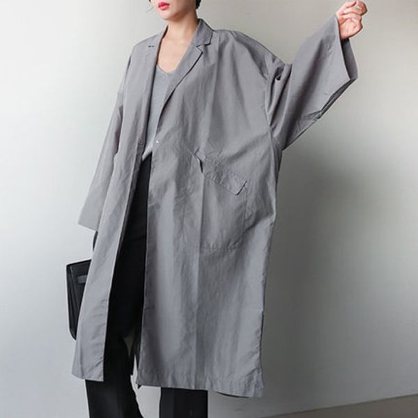 japanese autumn new thin windbreaker female long section loose plus size women fashion suit collar solid color long trench coat, Tan;black
japanese autumn new thin windbreaker female long section loose plus size women fashion suit collar solid color long trench coat, Tan;black