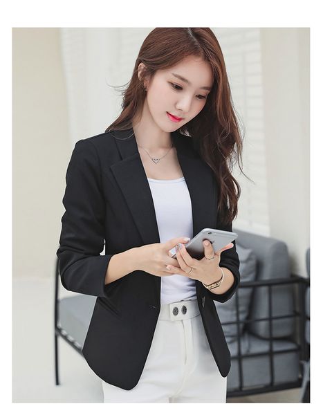 women blazer plus size female 2019 autumn winter women's runway jacket office ladies suit coats casual black slim blazer s0258, White;black
women blazer plus size female 2019 autumn winter women's runway jacket office ladies suit coats casual black slim blazer s0258, White;black