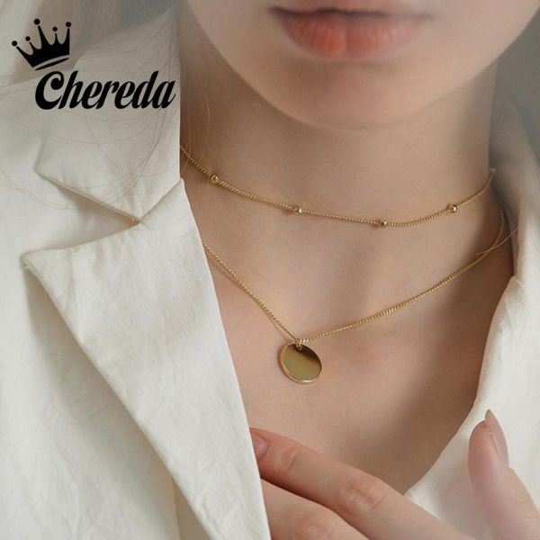 2020 classic round necklace for women gold color fashion pendant double simple design jewelry lady girls accessories necklaces, Silver
2020 classic round necklace for women gold color fashion pendant double simple design jewelry lady girls accessories necklaces, Silver