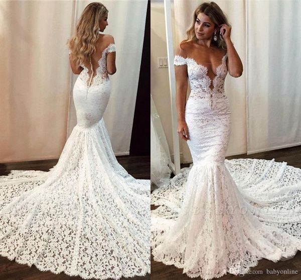 full lace plus size mermaid wedding dresses elegant off shoulder illusion back long wedding dress bridal gowns vestidos de novia, White
full lace plus size mermaid wedding dresses elegant off shoulder illusion back long wedding dress bridal gowns vestidos de novia, White