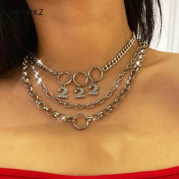 ingesight.z 3pcs/set multi layer punk hip hop curb cuban thick choker necklace for women crystal number pendant necklace jewelry, Silver
ingesight.z 3pcs/set multi layer punk hip hop curb cuban thick choker necklace for women crystal number pendant necklace jewelry, Silver