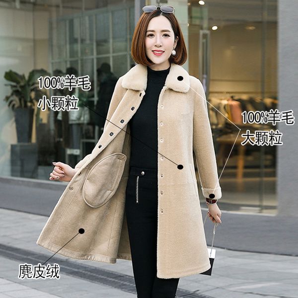 clothes real coat women 2020 200% wool jacket autumn winter korean women's fur coats and jackets manteau femme kj4680, Black
clothes real coat women 2020 200% wool jacket autumn winter korean women's fur coats and jackets manteau femme kj4680, Black
