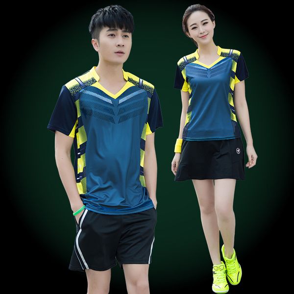 badminton serve suit woman short sleeve speed do short skirt match jersey group volleyball athletic wear male, Gray;blue
badminton serve suit woman short sleeve speed do short skirt match jersey group volleyball athletic wear male, Gray;blue