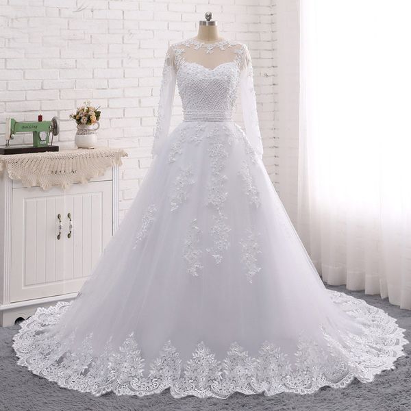 жемчуг бусины 2 в 1 бразилия свадебное платье 2020 vestido de novia кружева аппликации съемный поезд с длинным рукавом a line свадебные плат, White
жемчуг бусины 2 в 1 бразилия свадебное платье 2020 vestido de novia кружева аппликации съемный поезд с длинным рукавом a line свадебные плат, White