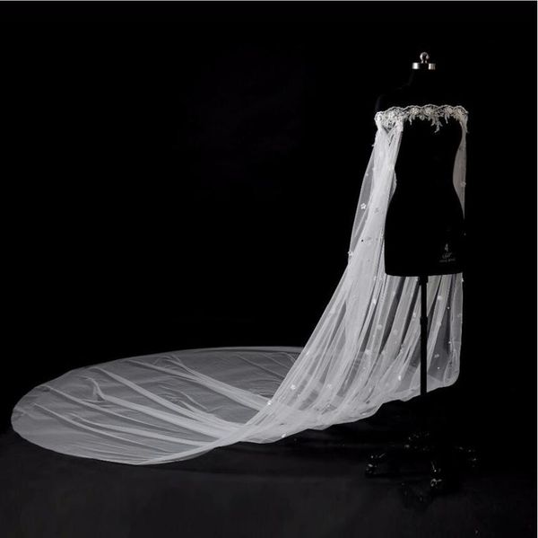 2019 new off shoulder wedding wraps 3m cathedral train bridal shawl applique lace crystal pearls with 3d flowers wedding bridal capes, White
2019 new off shoulder wedding wraps 3m cathedral train bridal shawl applique lace crystal pearls with 3d flowers wedding bridal capes, White