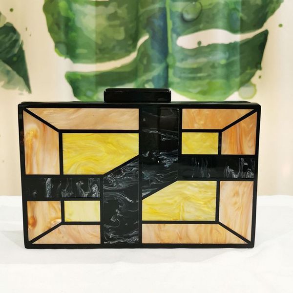black/yellow color geometric pattern acrylic women clutch fashion long chain women messenger handbag 2020 hard ladies phone bag
black/yellow color geometric pattern acrylic women clutch fashion long chain women messenger handbag 2020 hard ladies phone bag