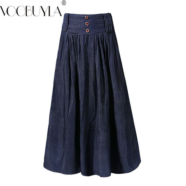 voobuyla high waist long denim skirts women jeans skirt new summer autumn pleated maxi skirts casual vintage skirts mujer, Black
voobuyla high waist long denim skirts women jeans skirt new summer autumn pleated maxi skirts casual vintage skirts mujer, Black