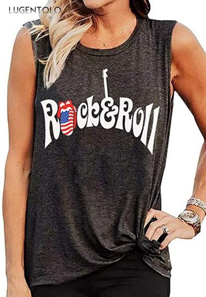 lugentolo summer women tank casual rock roll letter print vest sleeveless o-neck simple fashion lady tanks, White
lugentolo summer women tank casual rock roll letter print vest sleeveless o-neck simple fashion lady tanks, White
