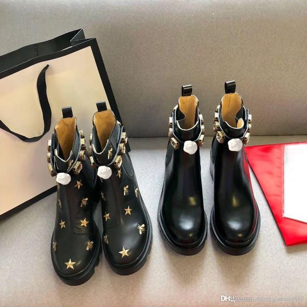 designer ladies short boots 100% cowhide classic luxury bee women shoes leather high heeled boots fashion diamonds martin boots size 35-41, Black
designer ladies short boots 100% cowhide classic luxury bee women shoes leather high heeled boots fashion diamonds martin boots size 35-41, Black