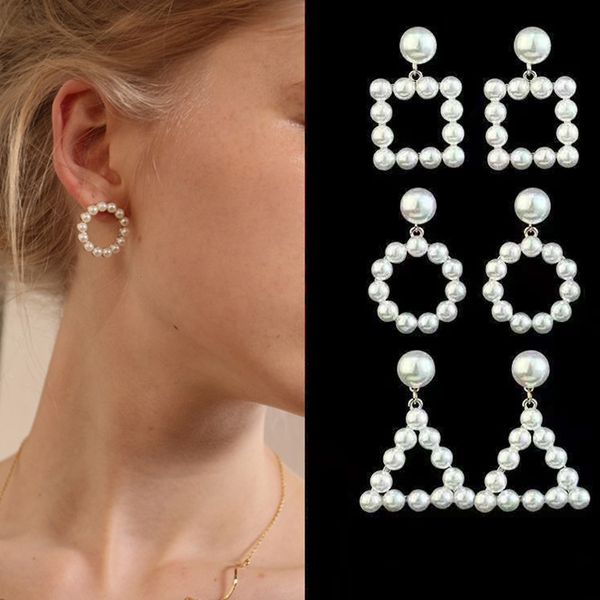 2019 pearl earrings fashion statement geometric earrings for women hanging dangle earrings delicate drop earing modern jewelry, Silver
2019 pearl earrings fashion statement geometric earrings for women hanging dangle earrings delicate drop earing modern jewelry, Silver